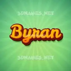byran in Green Rays style - 3D name wallpaper
