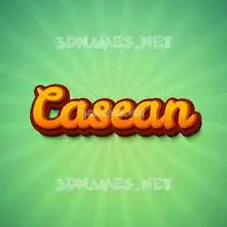 casean in Green Rays style - 3D name wallpaper
