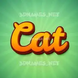 cat in Green Rays style - 3D name wallpaper