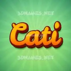 cati in Green Rays style - 3D name wallpaper