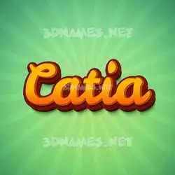 catia in Green Rays style - 3D name wallpaper