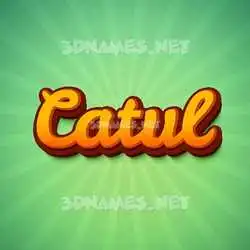 catul in Green Rays style - 3D name wallpaper
