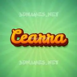 cearra in Green Rays style - 3D name wallpaper
