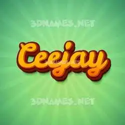 ceejay in Green Rays style - 3D name wallpaper