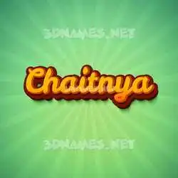 chaitnya in Green Rays style - 3D name wallpaper