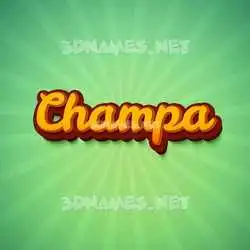 champa in Green Rays style - 3D name wallpaper