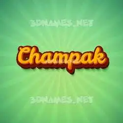 champak in Green Rays style - 3D name wallpaper