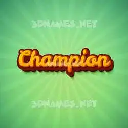 champion in Green Rays style - 3D name wallpaper