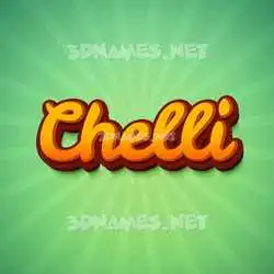 chelli in Green Rays style - 3D name wallpaper