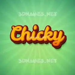 chicky in Green Rays style - 3D name wallpaper