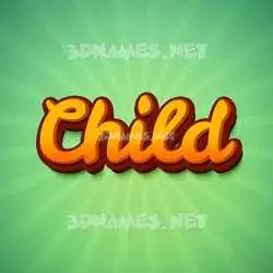 child in Green Rays style - 3D name wallpaper