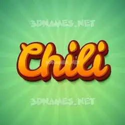 chili in Green Rays style - 3D name wallpaper