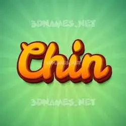 chin in Green Rays style - 3D name wallpaper