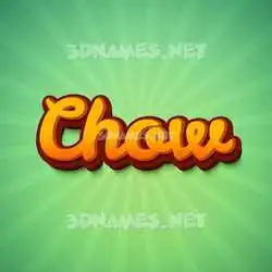 chow in Green Rays style - 3D name wallpaper