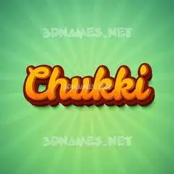 chukki in Green Rays style - 3D name wallpaper