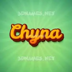 chyna in Green Rays style - 3D name wallpaper