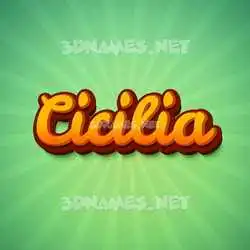 cicilia in Green Rays style - 3D name wallpaper