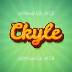 ckyle in Green Rays style - 3D name wallpaper