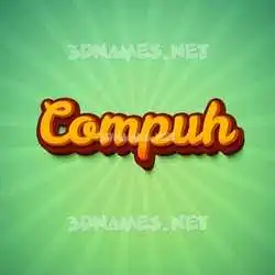 compuh in Green Rays style - 3D name wallpaper
