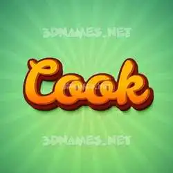 cook in Green Rays style - 3D name wallpaper