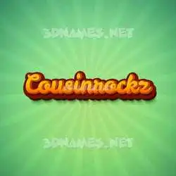 cousinrockz in Green Rays style - 3D name wallpaper