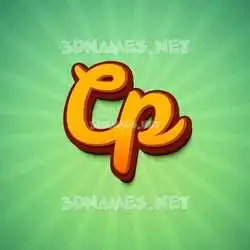 cp in Green Rays style - 3D name wallpaper