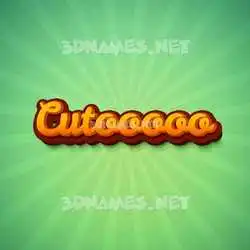cutooooo in Green Rays style - 3D name wallpaper