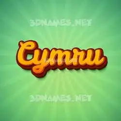 cymru in Green Rays style - 3D name wallpaper