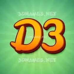 d3 in Green Rays style - 3D name wallpaper