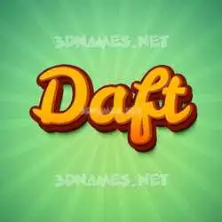 daft in Green Rays style - 3D name wallpaper