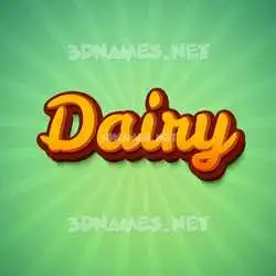 dairy in Green Rays style - 3D name wallpaper