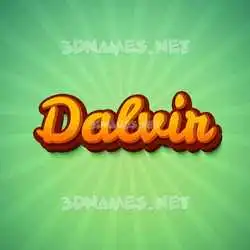 dalvir in Green Rays style - 3D name wallpaper