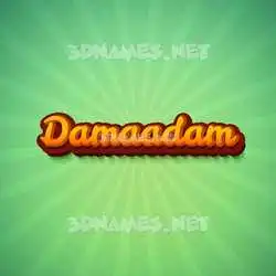 damaadam in Green Rays style - 3D name wallpaper