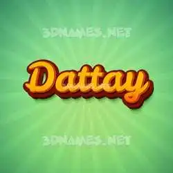 dattay in Green Rays style - 3D name wallpaper