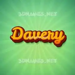 davery in Green Rays style - 3D name wallpaper