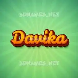 davika in Green Rays style - 3D name wallpaper
