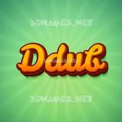ddub in Green Rays style - 3D name wallpaper