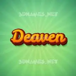 deaven in Green Rays style - 3D name wallpaper