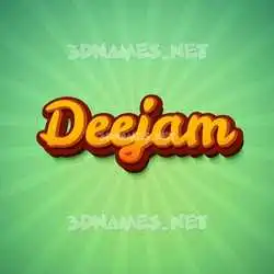 deejam in Green Rays style - 3D name wallpaper