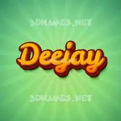 deejay in Green Rays style - 3D name wallpaper