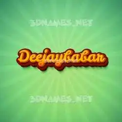 deejaybabar in Green Rays style - 3D name wallpaper