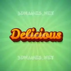 delicious in Green Rays style - 3D name wallpaper