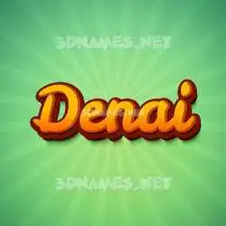 denai in Green Rays style - 3D name wallpaper