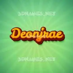 deonjrae in Green Rays style - 3D name wallpaper