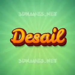 desail in Green Rays style - 3D name wallpaper