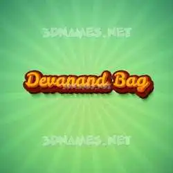 devanand bag in Green Rays style - 3D name wallpaper