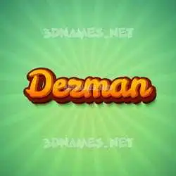 dezman in Green Rays style - 3D name wallpaper