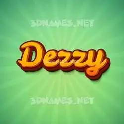 dezzy in Green Rays style - 3D name wallpaper