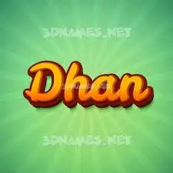 dhan in Green Rays style - 3D name wallpaper