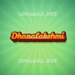dhanalakshmi in Green Rays style - 3D name wallpaper